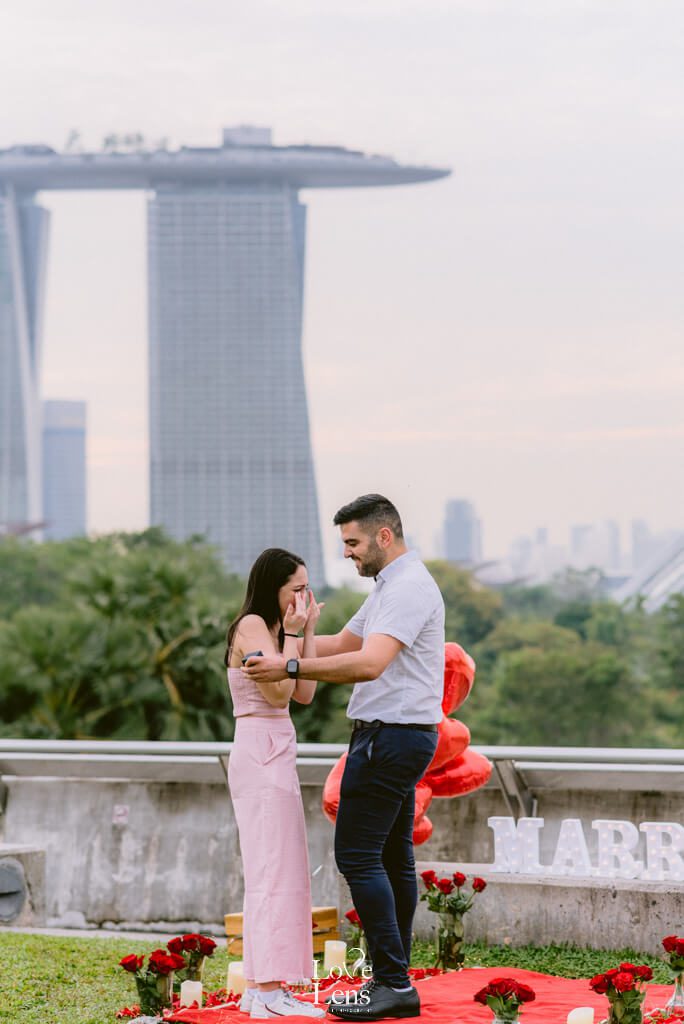 proposal in marina bay sands singapore