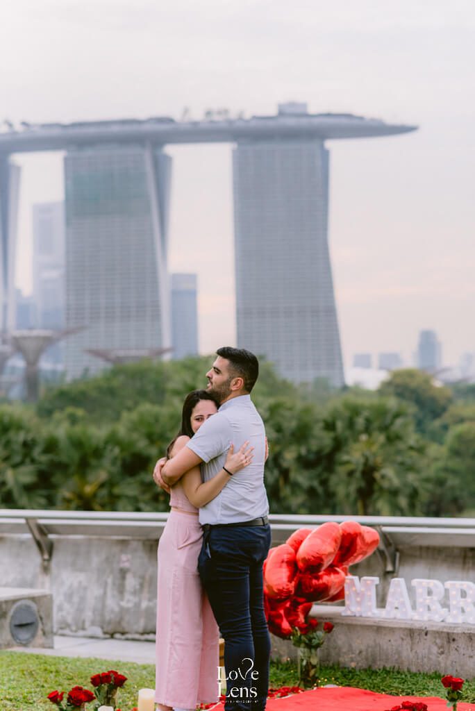 proposal in marina bay sands singapore