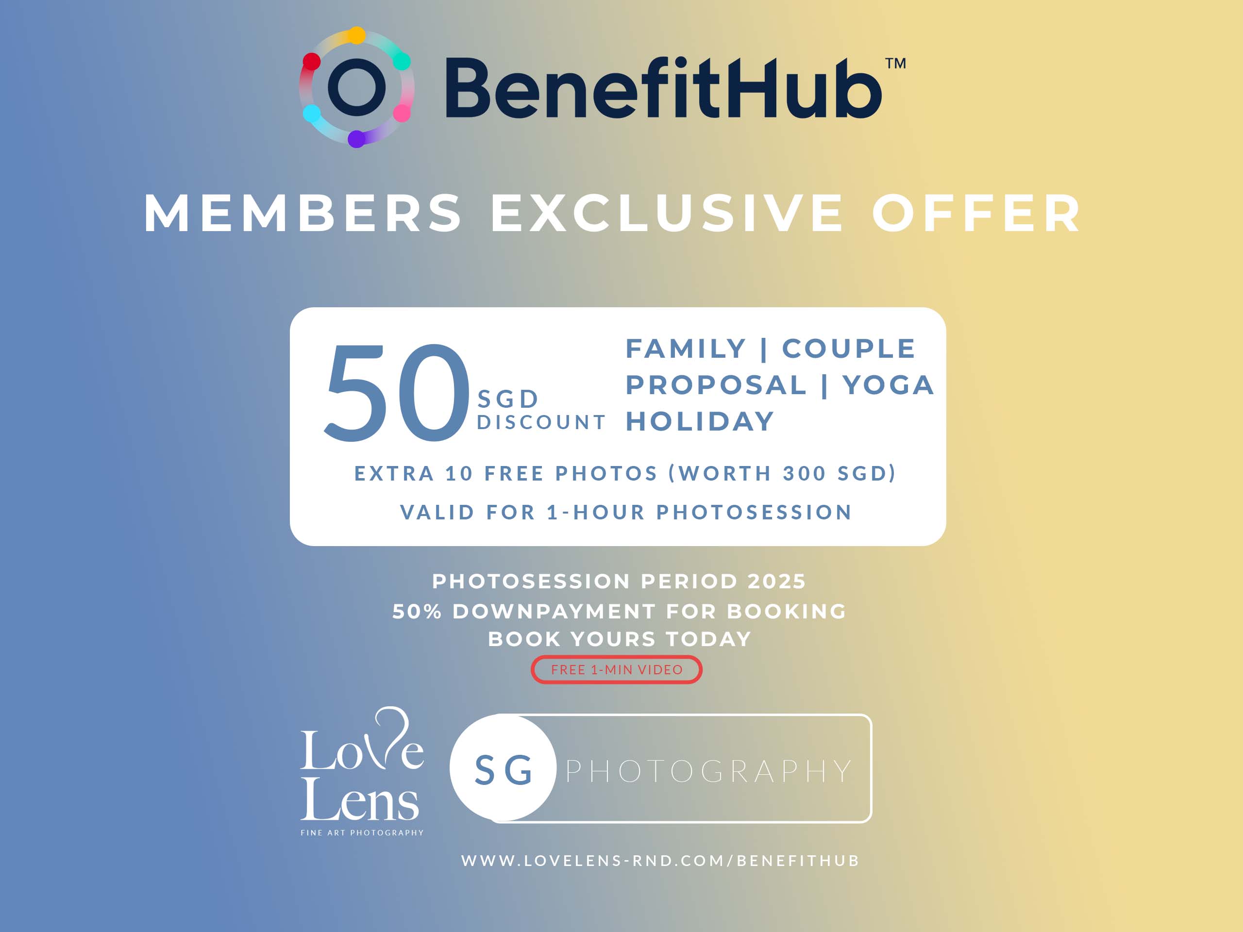 BenefitHub Singapore photography promotion 50SGD off package